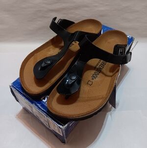 Birkenstock Gizeh BS Black Patent SZ 8, EU39 Narrow Fit, Normal Footbed
